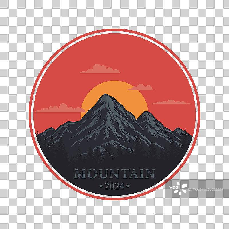 复古风格山峰Logo图片素材