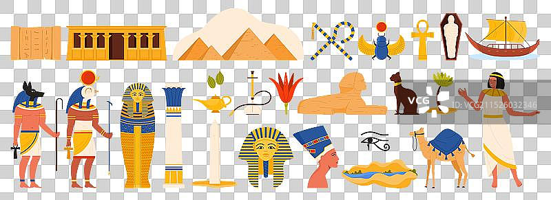 埃及旅行场景：埃及金字塔和沙漠图片素材