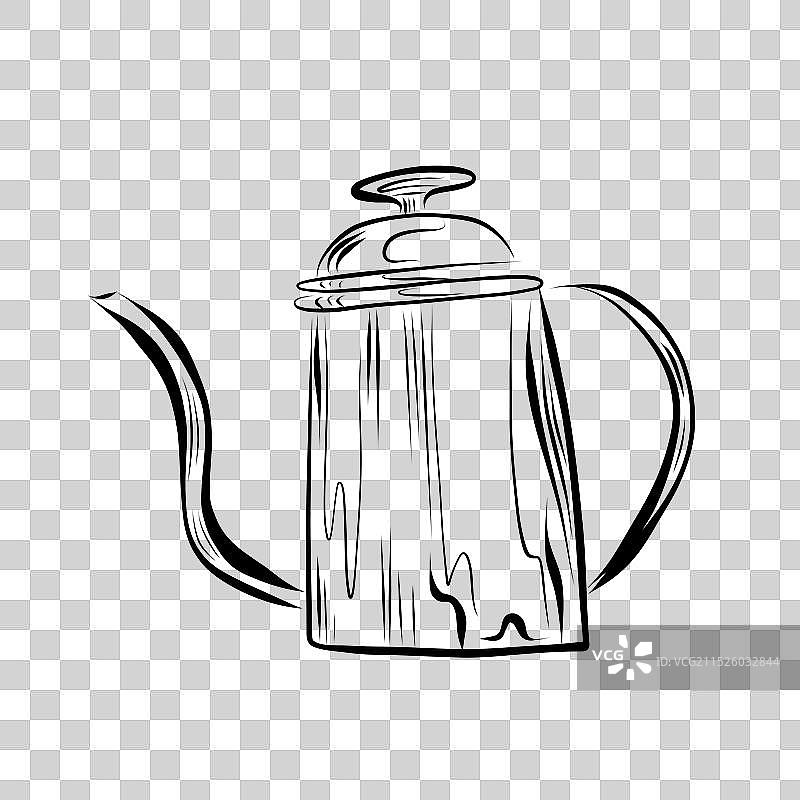 咖啡滤纸线条画图片素材