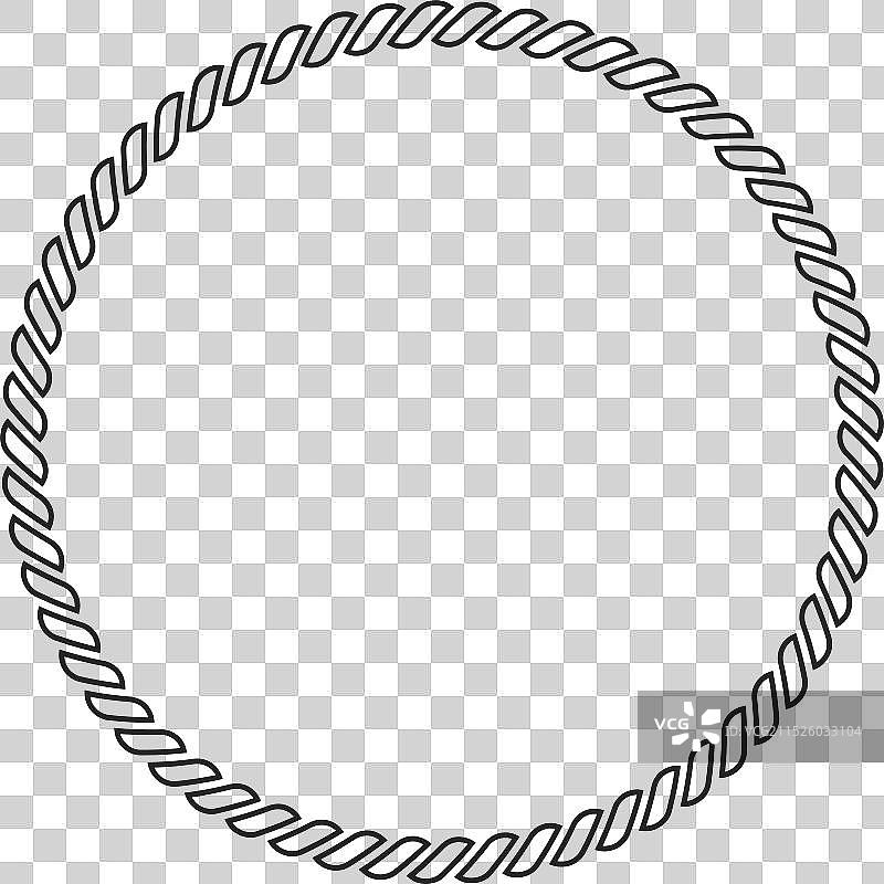 极简黑色纺织圆形扭曲绳框图片素材