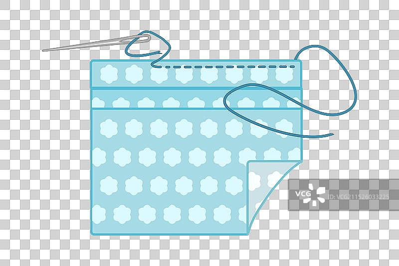 白色背景上的织物和缝纫针图片素材