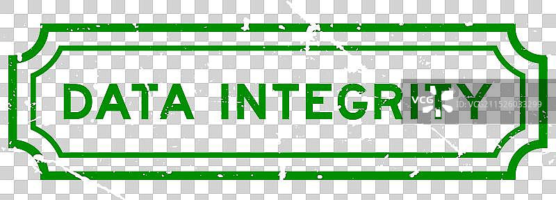 绿色“数据完整性”词语橡胶印章图片素材