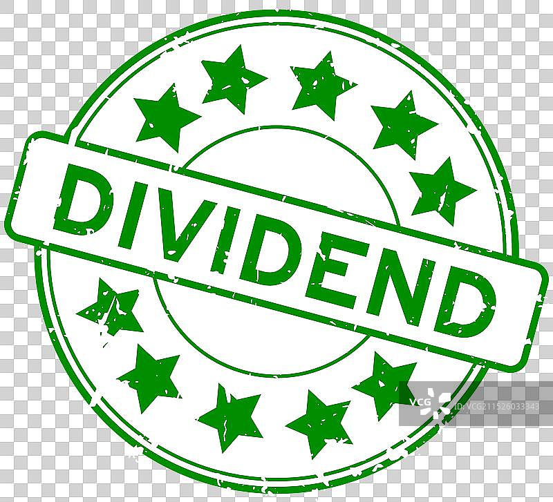 绿色红利词语圆形橡胶印章图片素材