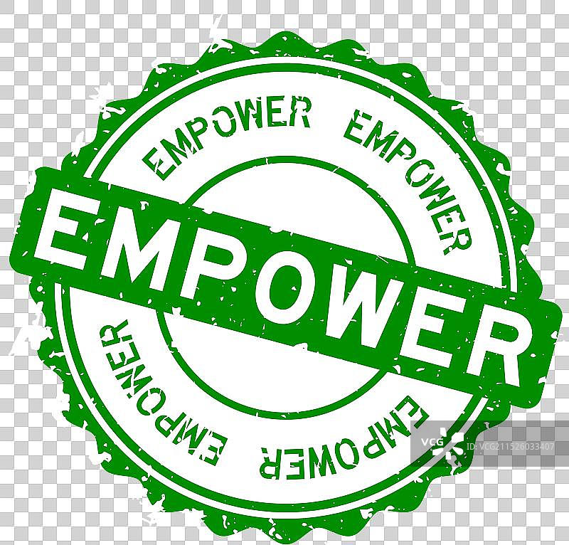 绿色授权词圆形橡胶印章图片素材