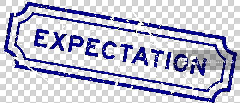 蓝色 Grunge 期望词语橡胶印章图片素材