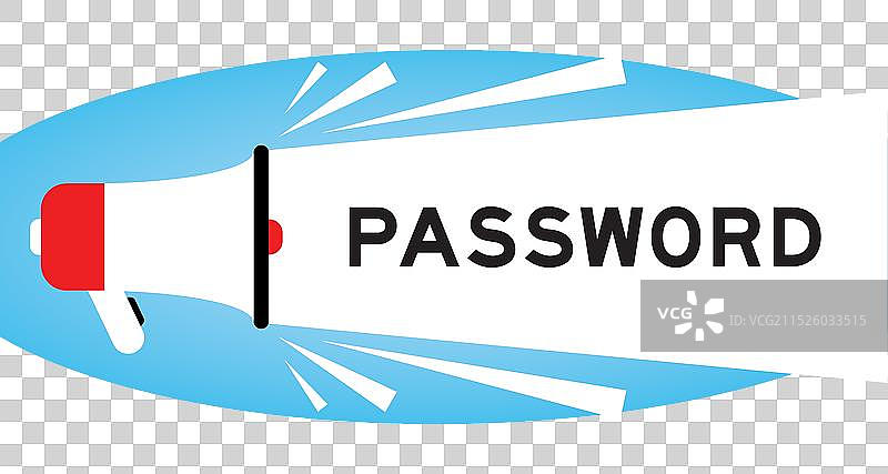 带有“密码”字样的彩色扩音器图标图片素材