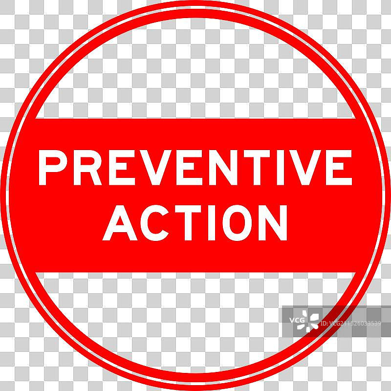 红色“预防”圆形印章贴纸图片素材