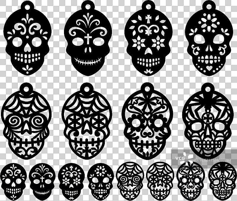 糖骷髅耳环糖果剪贴画万圣节图片素材