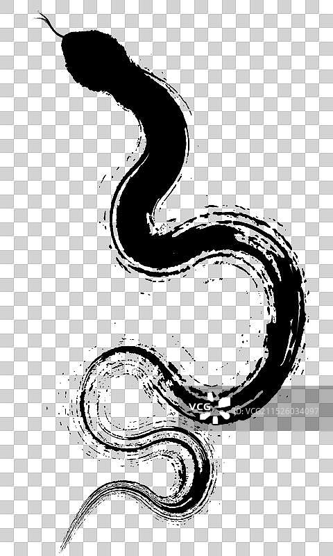 笔刷风格的抽象的蛇图片素材