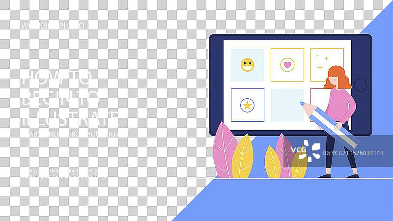 扁平风格商务研讨会YouTube缩略图图片素材