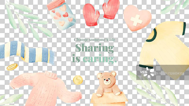 水彩慈善活动YouTube缩略图图片素材