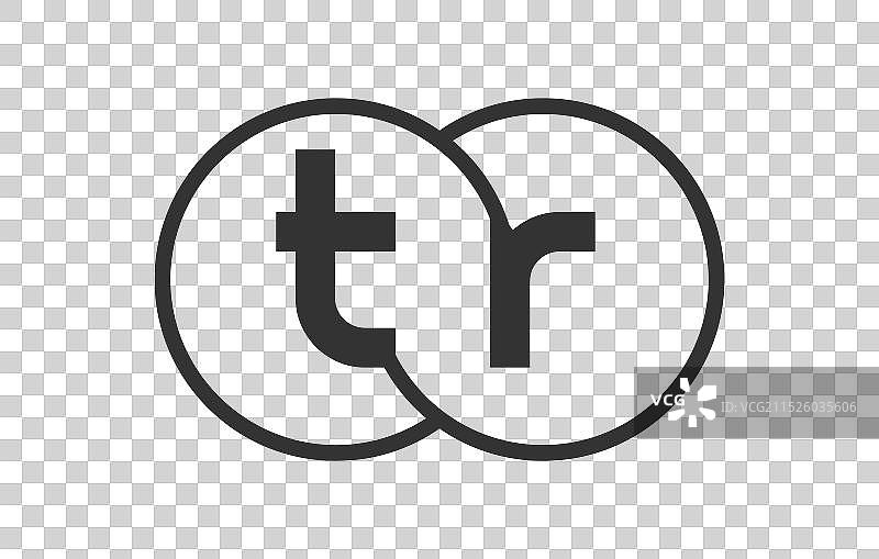 TR字母公司企业轮廓圆形标志图片素材