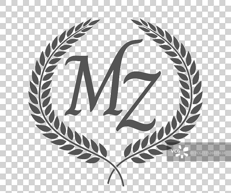 字母MZ首字母组合logo设计图片素材