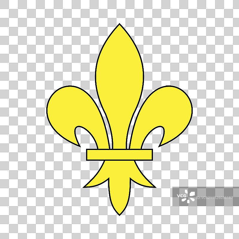 简约的黄色百合花饰符号图片素材