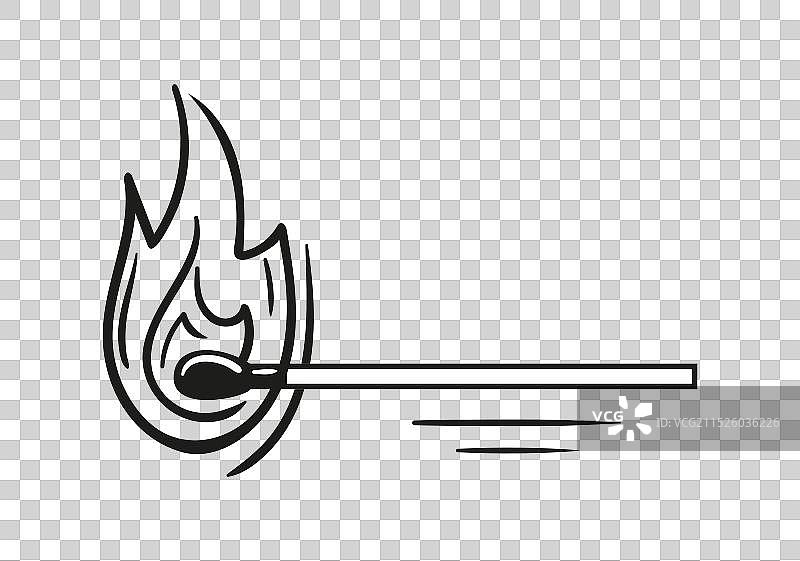 手绘燃烧的火柴图片素材