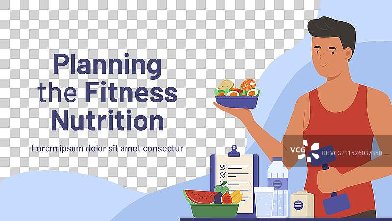 手绘健身营养设计模板图片素材