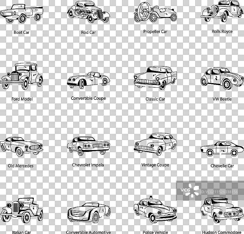 旧汽车标志图标合集图片素材