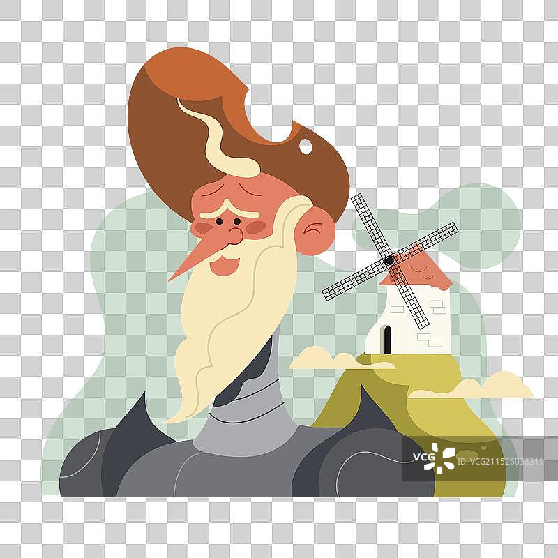 手绘唐吉诃德图片素材