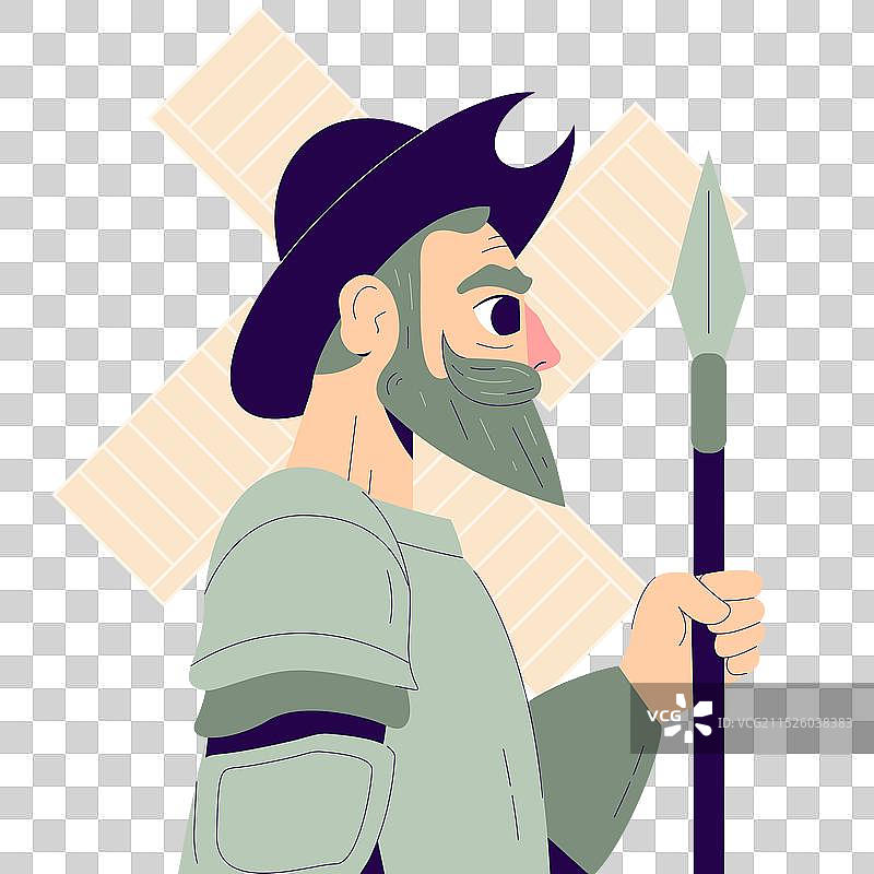 手绘唐吉诃德图片素材