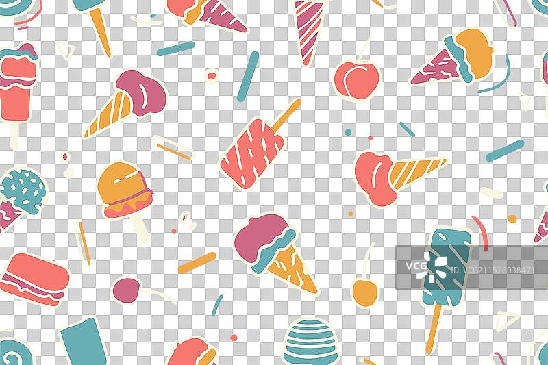 华夫饼冰淇淋无缝图案图片素材