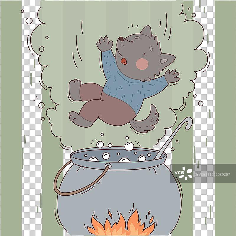 手绘三只小猪图片素材