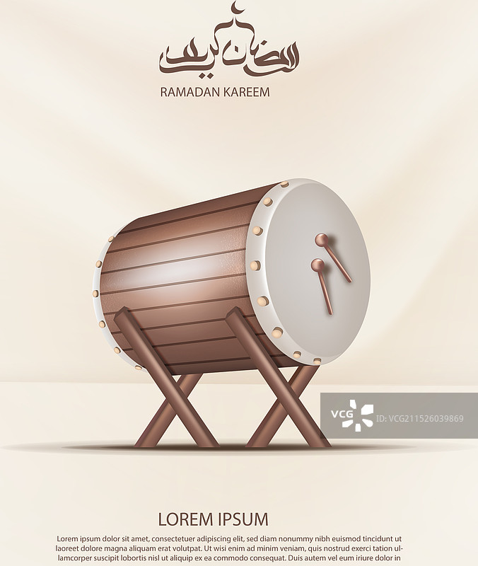 斋月吉祥棕色背景海报鼓图片素材