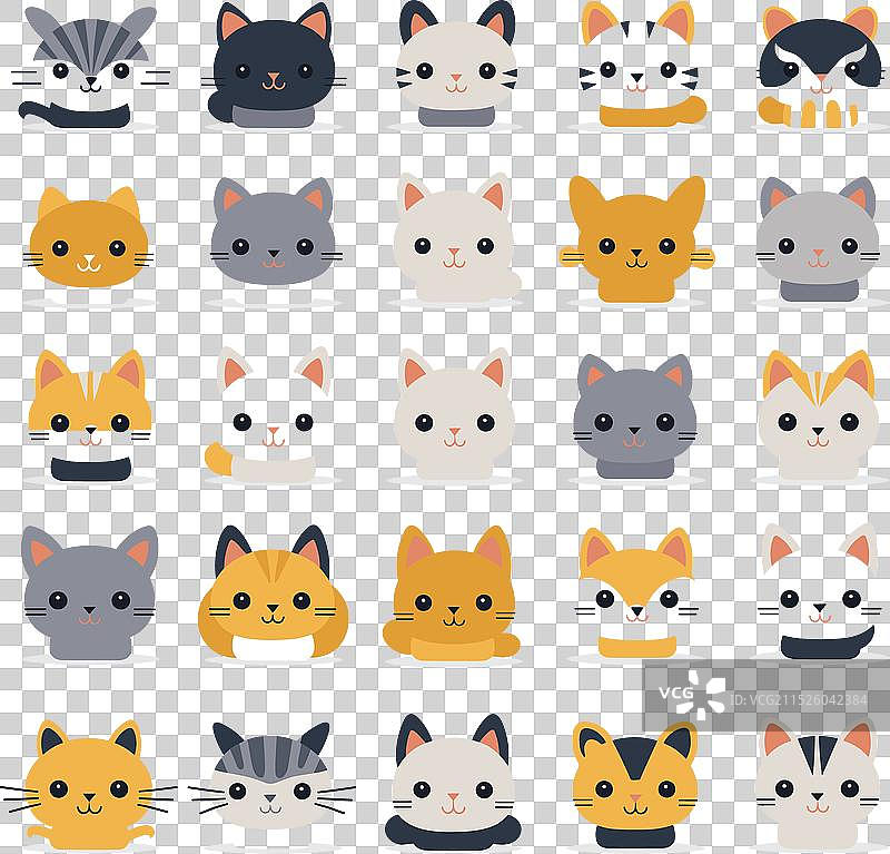 可爱卡通猫咪头像合集图片素材