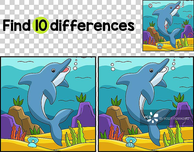 寻找海豚的不同之处图片素材