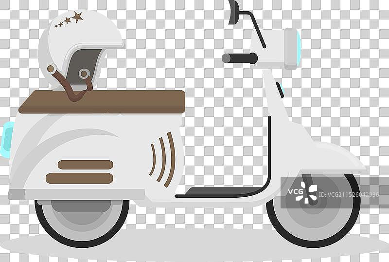 经典滑板车和头盔设计图片素材