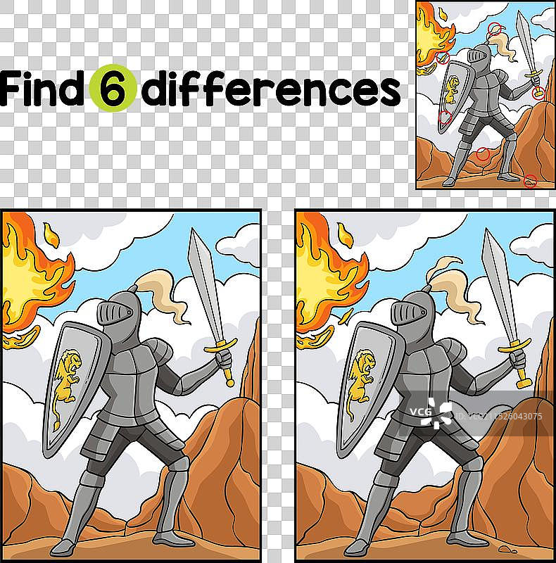 战斗姿势的骑士找不同图片素材