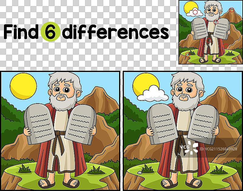 摩西与十诫找不同图片素材