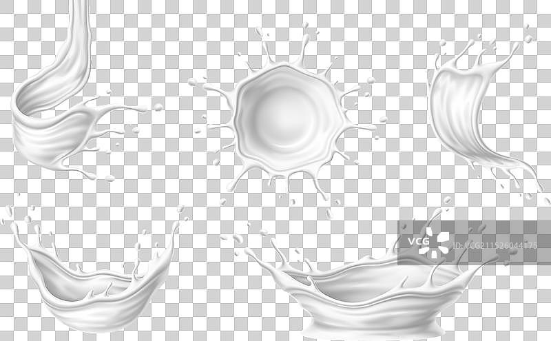 白色酸奶或牛奶奶油飞溅图片素材