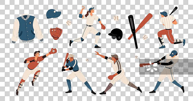 美国棒球运动员体育比赛元素图片素材