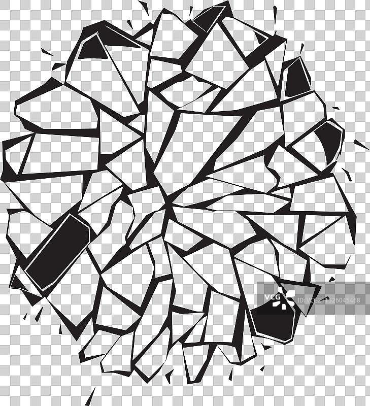 破碎玻璃棱镜的超现实风暴图片素材