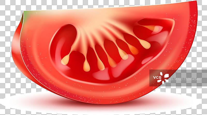 逼真红色成熟番茄3D切片图片素材
