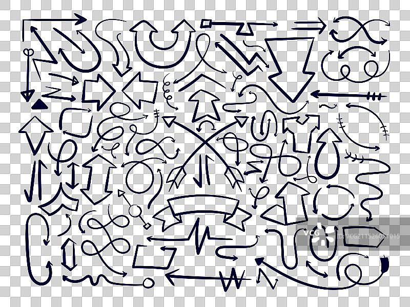 手绘箭头涂鸦集合图片素材