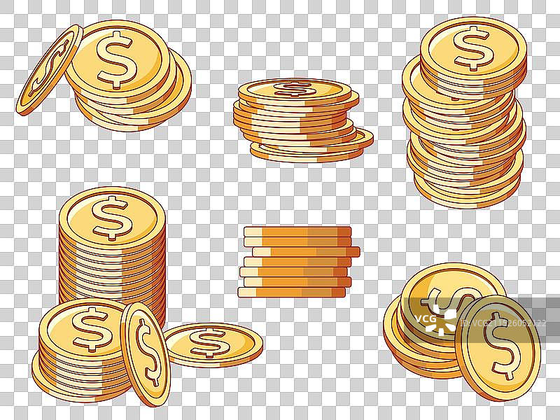 堆叠的金币图片素材