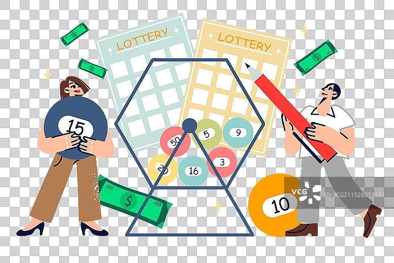 人们玩摇号彩票图片素材
