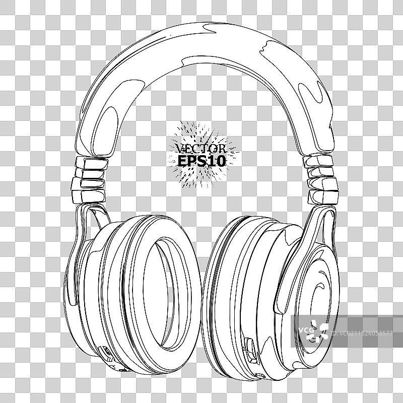 用于听音乐的耳机抽象图案图片素材