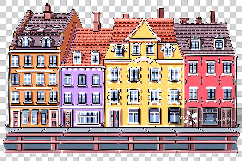 古老的彩色房屋图片素材