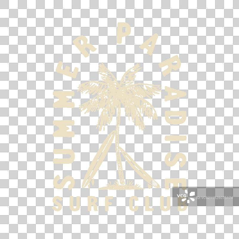 冲浪板棕榈树夏季天堂图片素材