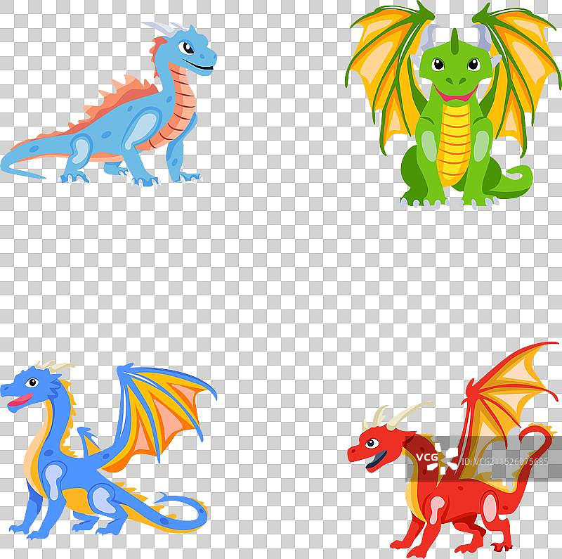 龙吉祥物扁平风格RGB基础包图片素材