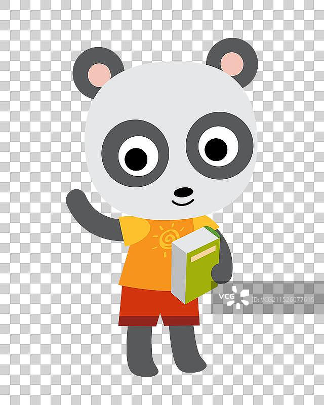 儿童卡通可爱熊猫填色图片素材