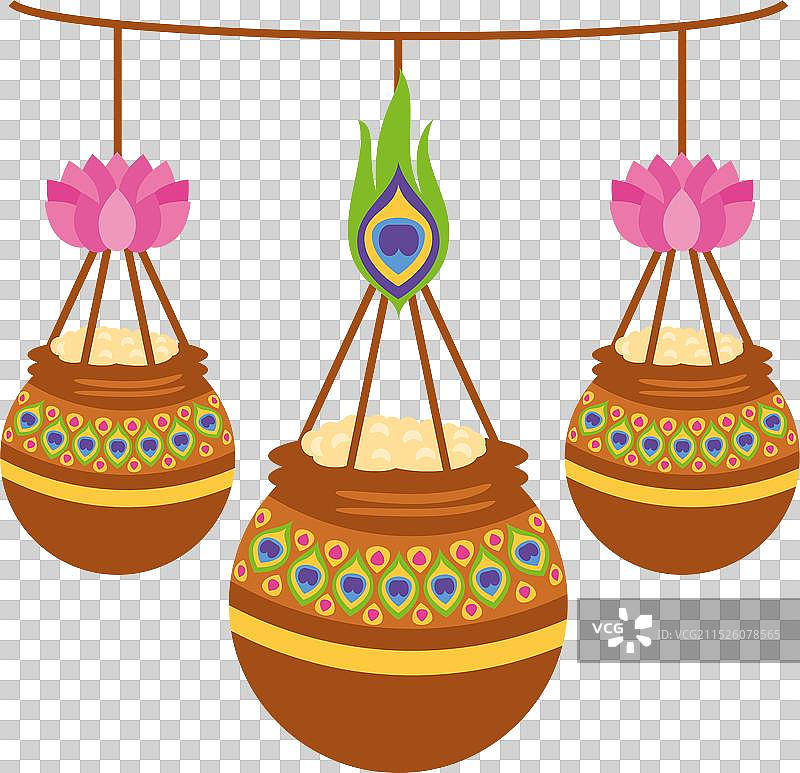 克利须那神诞节陶罐凝乳图片素材