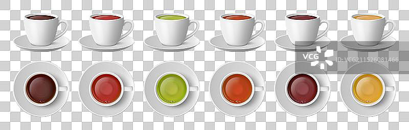 带茶托的逼真陶瓷茶杯图片素材