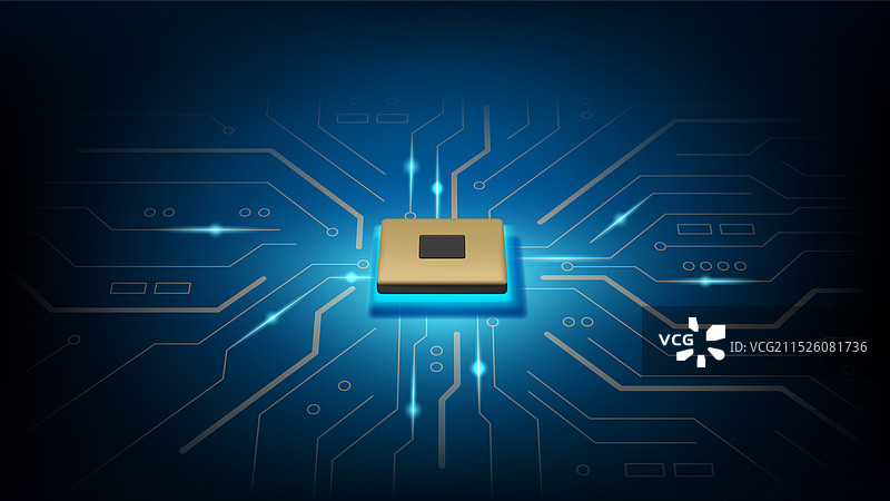 未来数据库的微处理器或芯片图片素材