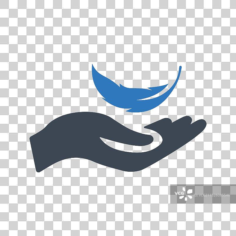 手中的羽毛图标图片素材