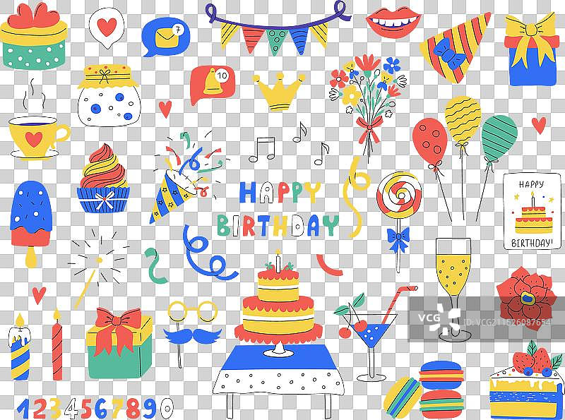 节日设计元素蛋糕装饰套装图片素材