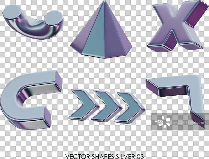 3D逼真银色人像图片素材