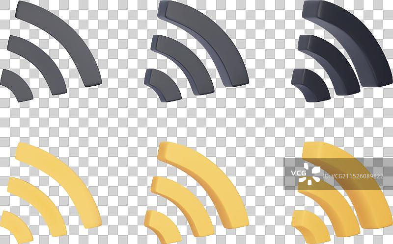3D Wi-Fi符号无线网络图片素材